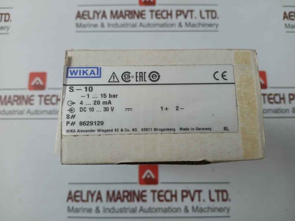Pressure Transmitter S-10 Wika -1..15 Bar 8629129 Dc10...30V