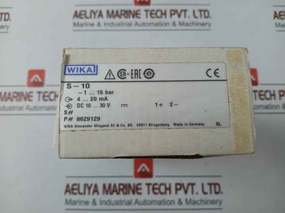 Pressure Transmitter S-10 Wika -1..15 Bar 8629129 Dc10...30V