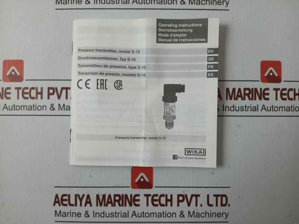 Pressure Transmitter S-10 Wika -1..15 Bar 8629129 Dc10...30V