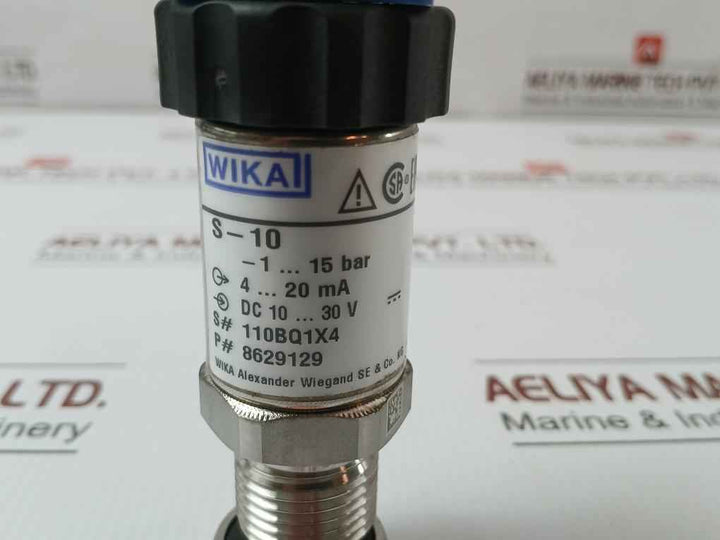 Pressure Transmitter S-10 Wika -1..15 Bar 8629129 Dc10...30V
