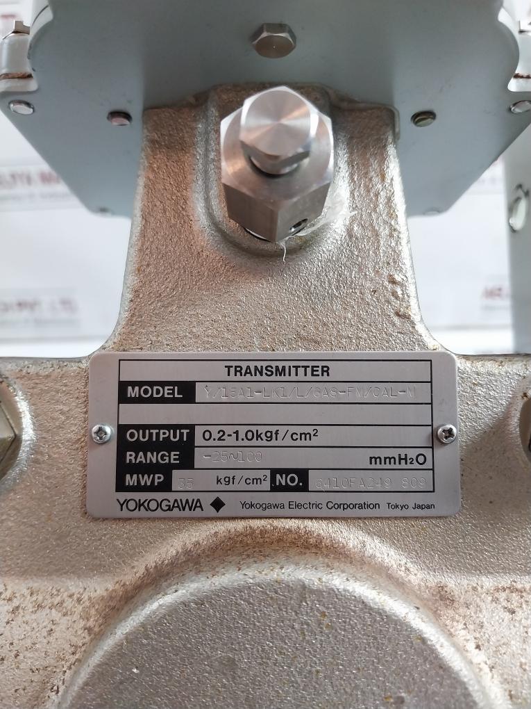 Pressure Transmitter W/ Filter Regulator Y/15A1-lk1/L/Gas-fm/Cal-m Yokogawa -25~100 Mmh2O