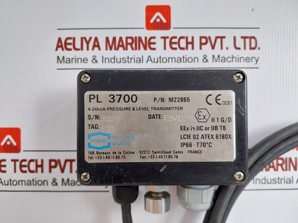 Pressure & Level Transmitter Pl 3700 Auxitrol 4-20Ma 3 Meter 0-175 Mbar
