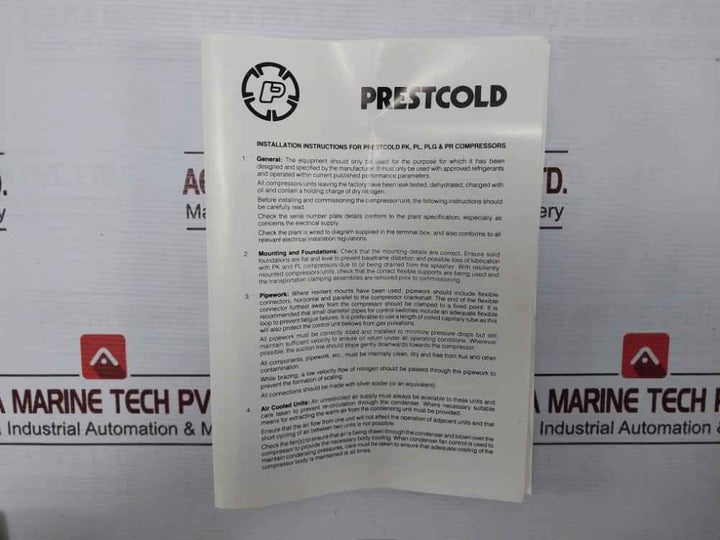 Prestcold Pk10X/0014P-07 Hermetic Compressor 220-240V 50Hz