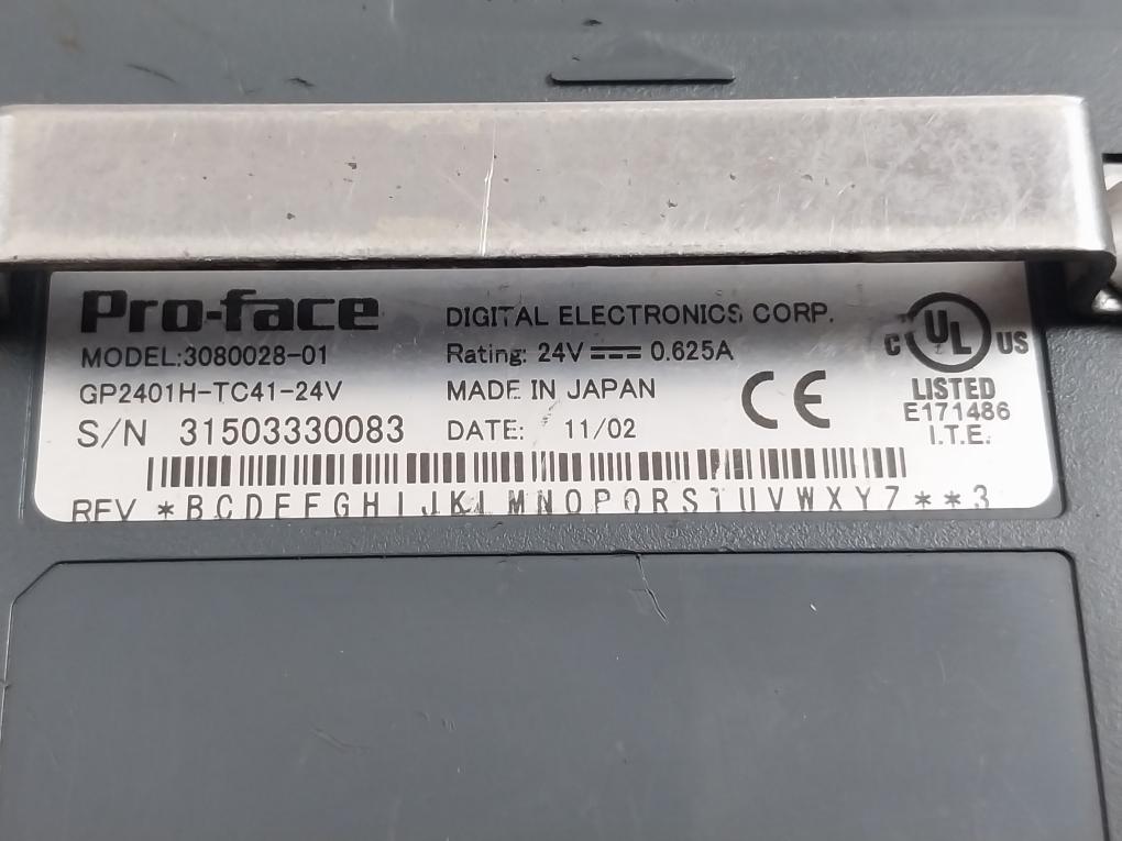 3080028-01 Operator Interface Panel 24V 0.625A Pro-face