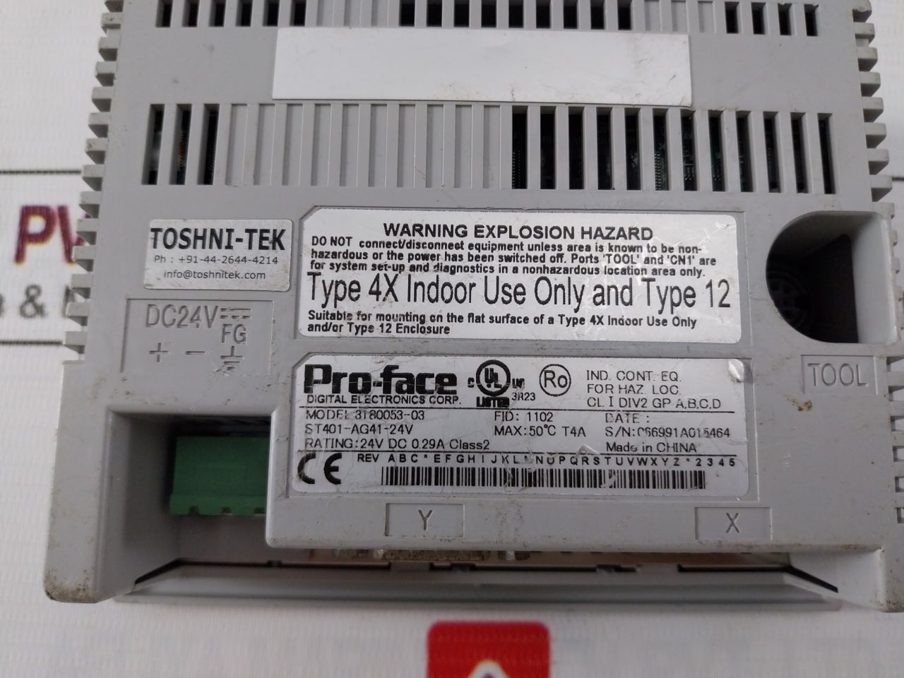 Pro-face 3180053-03 Touch Screen Panel 24V Dc 0.29A 50°C