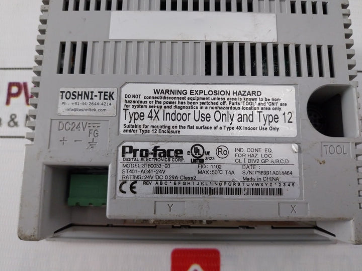 Pro-face 3180053-03 Touch Screen Panel 24V Dc 0.29A 50°C