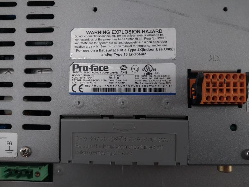 Pro-face 3280024-02 Operator Interface Touch Screen Panel 24V Dc 1.74A Class 2