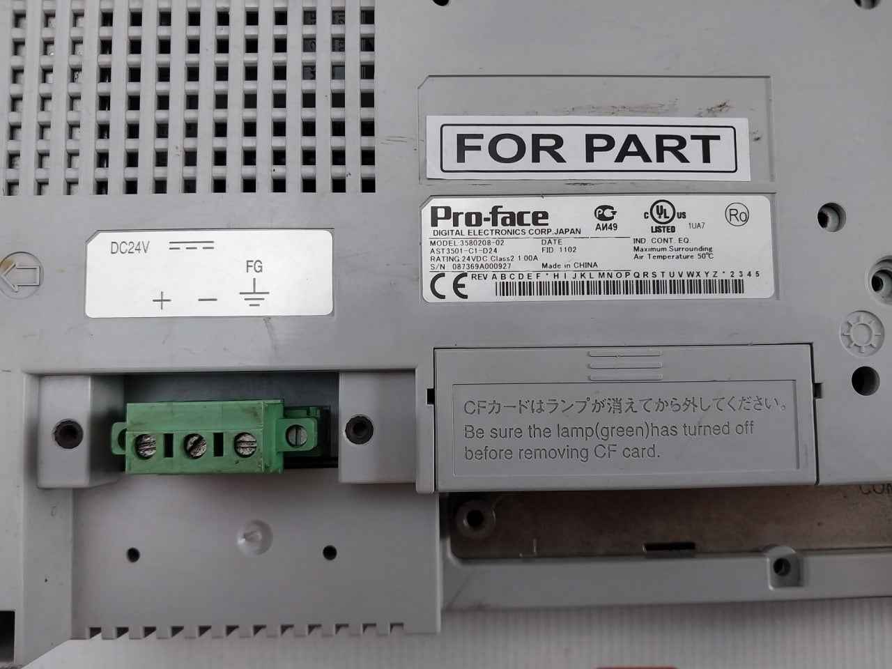 Pro-face Ast3501-c1-d24 Proface Hmi Touch Screen Panel 24vdc (Not Working)
