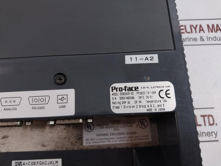 Pro-face Fp2600-t41-24V Hmi Touch Panel 24V Dc 28 Va T4A 30B0003-02