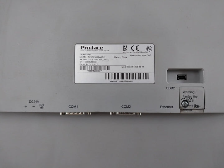 Pro-face Gp-4502Ww Touch Screen Panel Pfxgp4502Wadw 24Vdc 10W 50°C