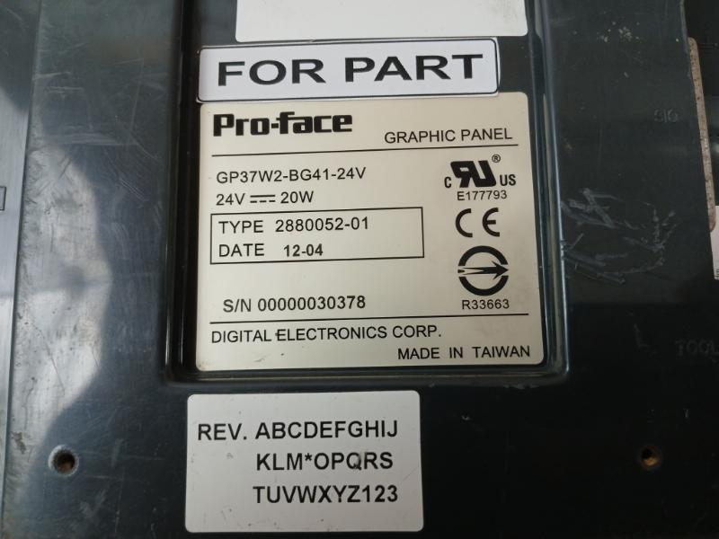 Pro-face Gp37W2-bg41-24V Graphic Panel 2880052-01 E177793