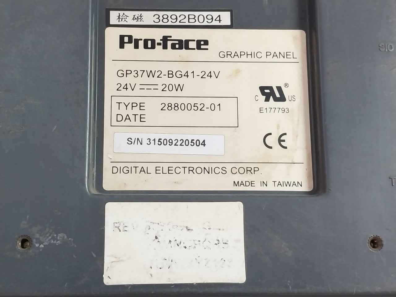 Pro-face Gp37W2-bg41-24V Graphic Panel Dc24V 20W (Not Working)
