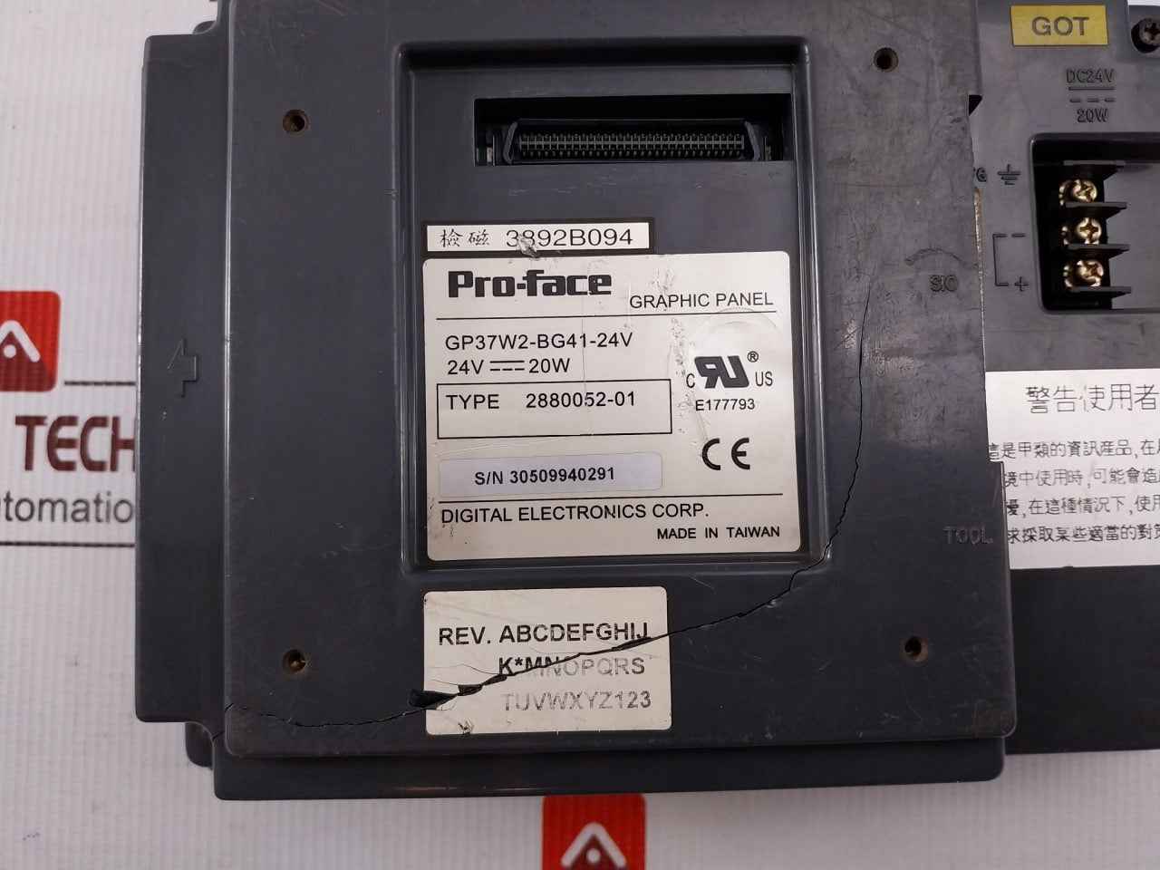 Pro-face Gp37w2-bg41-24v Graphic Panel 24v 20w (Not Working)