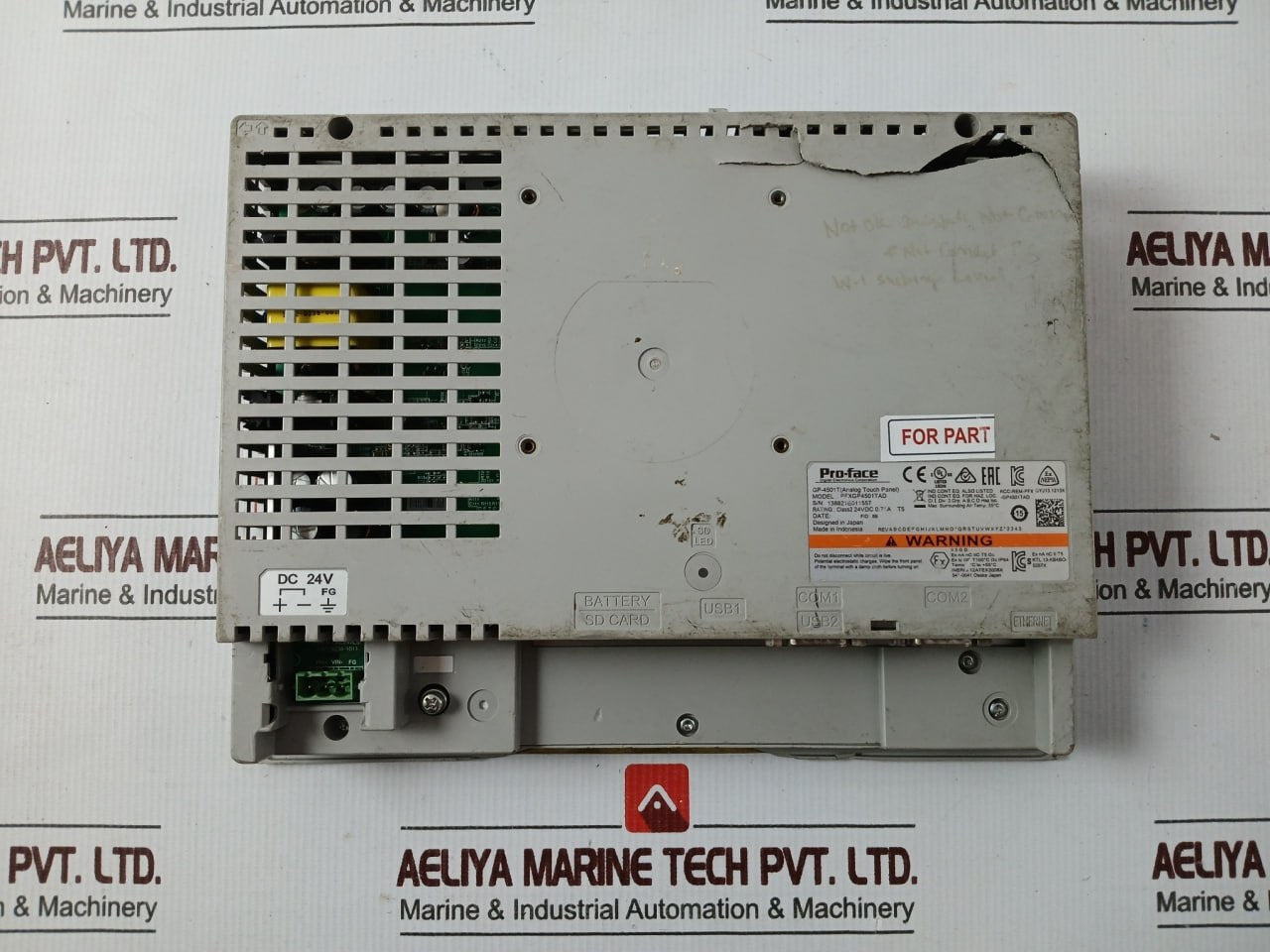 Pro-face Pfxgp4501Tad Hmi Analog Touch Screen 24Vdc 0.71A T5 (Not Working)