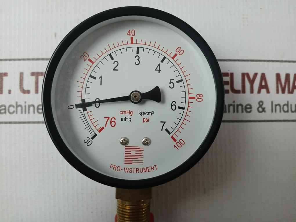 Pro-instrument 3"C-bx3/8Pt Pressure &amp; Temperature Gauge -30 Inhg To +100 Psi