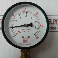 Pro-instrument 3"C-bx3/8Pt Pressure &amp; Temperature Gauge -30 Inhg To +100 Psi