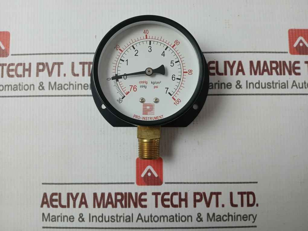 Pro-instrument 3"C-bx3/8Pt Pressure &amp; Temperature Gauge -30 Inhg To +100 Psi