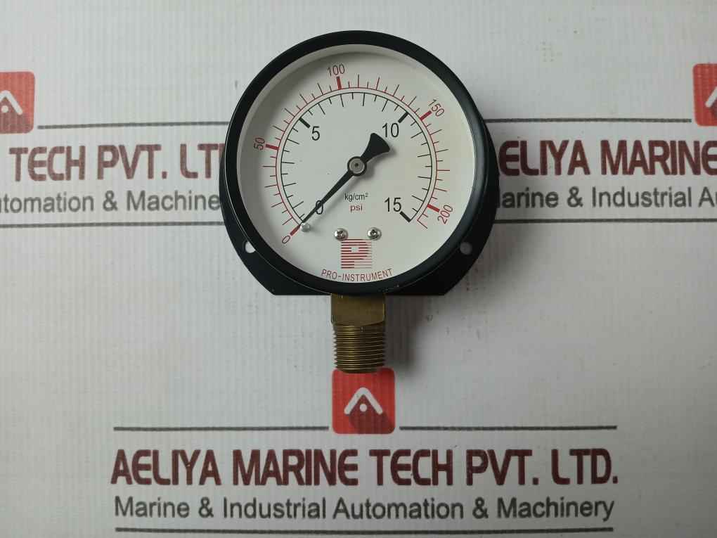 Pro-instrument 3"P-b×3/8Pt Pressure Gauge 0-15Kg/Cm2 0-200Psi