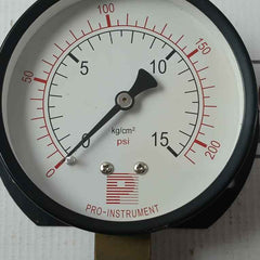 Pro-instrument 3"P-b×3/8Pt Pressure Gauge 0-15Kg/Cm2 0-200Psi