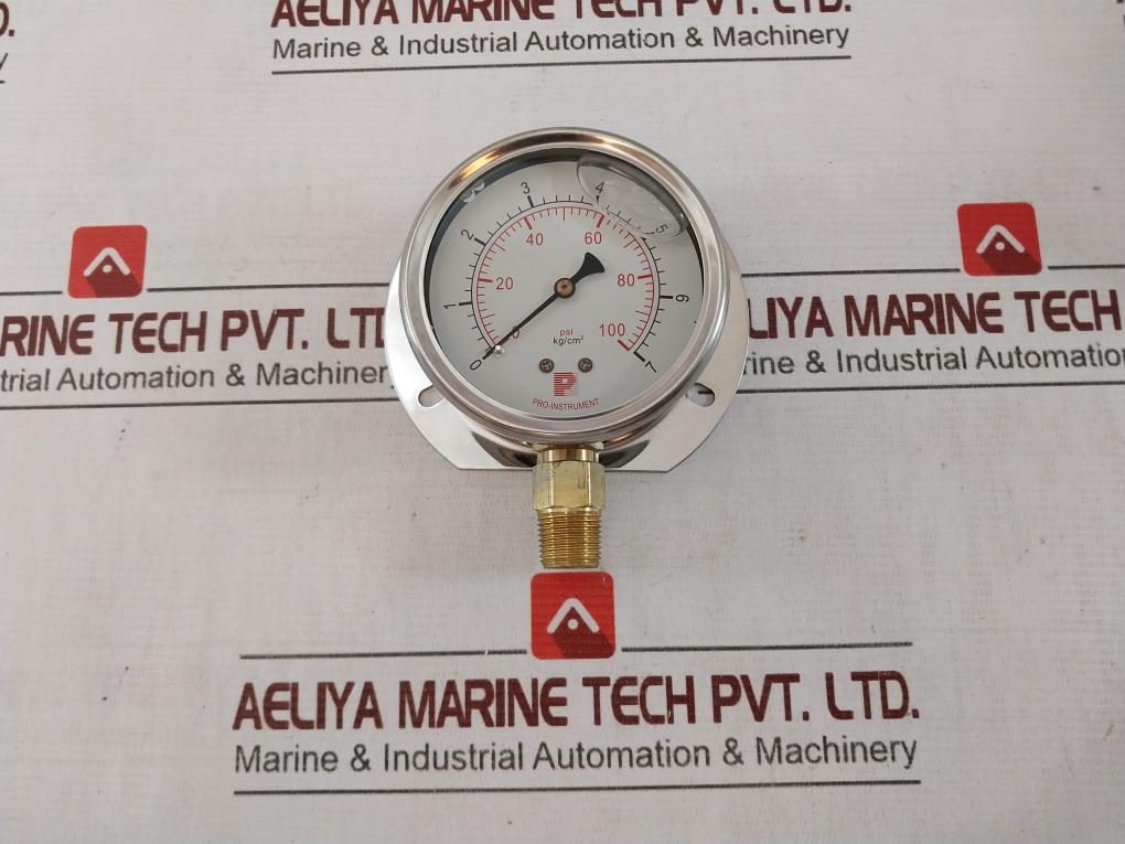 Pro-instrument P300 Lb Pressure Gauge Meter 0-100 Psi 0-7 Kg/Cm2 3/8 Pt