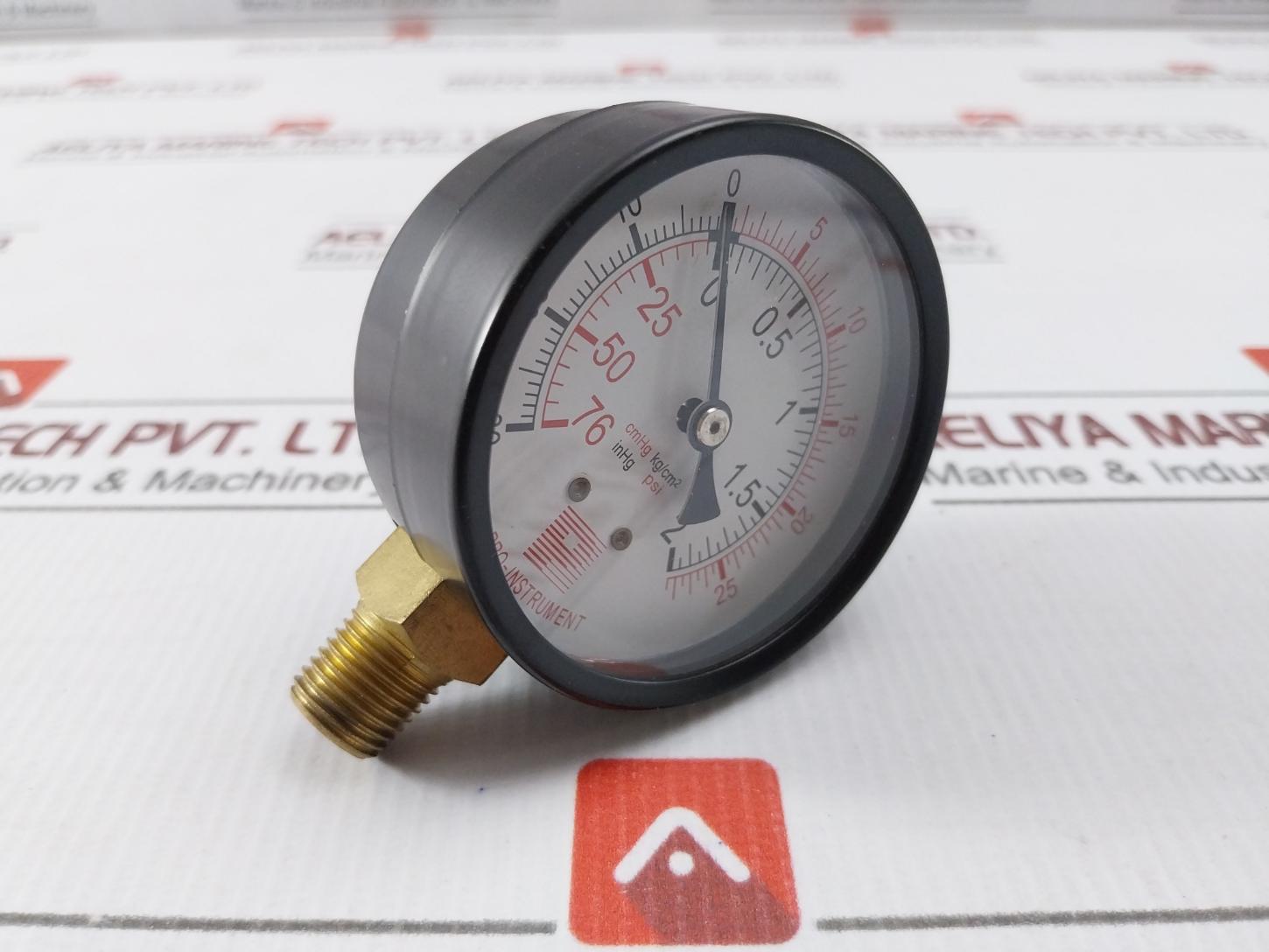 Pro-instrument 2.5"C-ax1/4Pt Pressure Gauge 0–25 Psi/0–2 Kg/Cm²