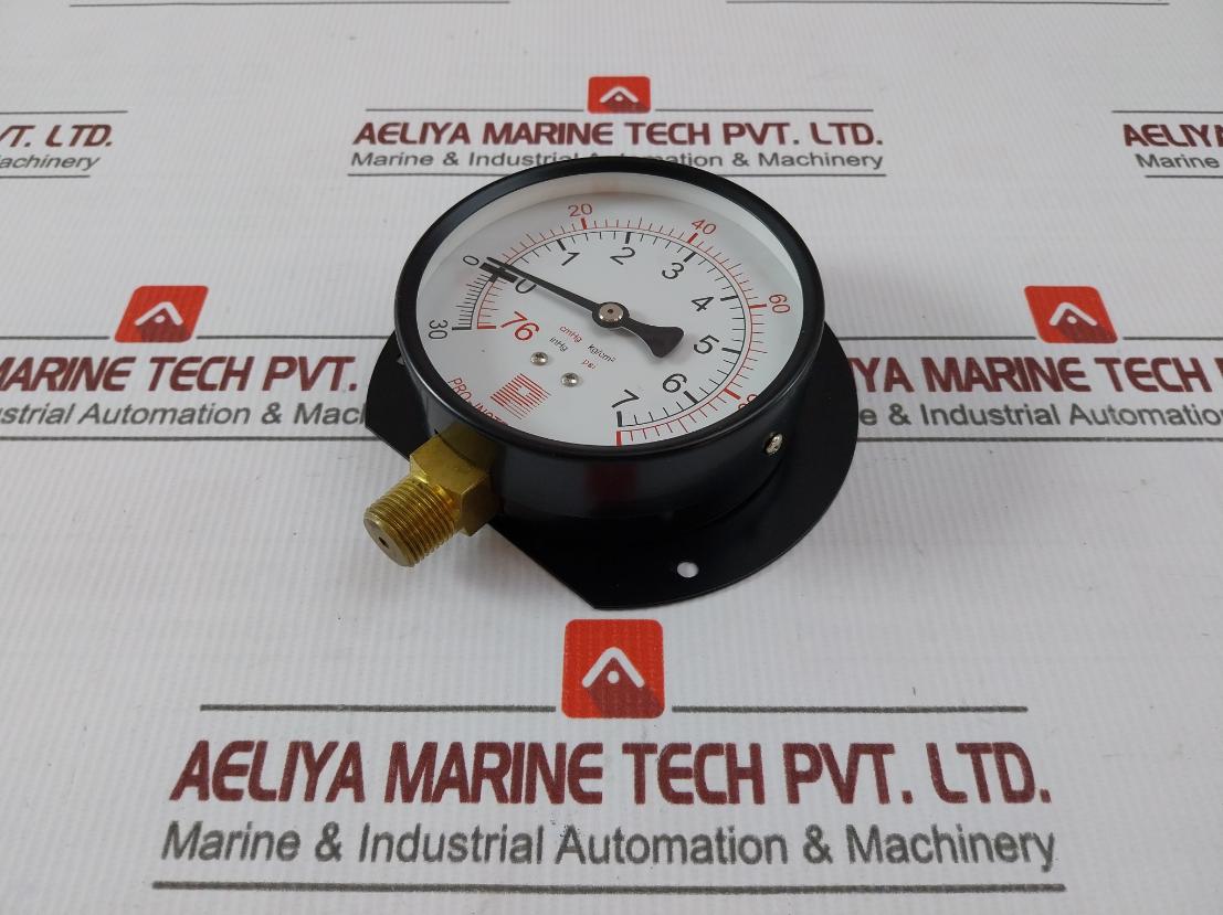Pro-instrument 4"C-bx3/8Pt Pressure Gauge -76 Cmhg - 7 Kg/Cm2