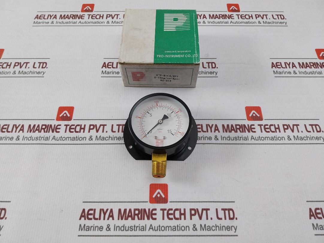 Pro-instrument Kc-g16 Pressure & Temperature Gauge 3" P-b X 3/8Pt 0-200/210 Psi