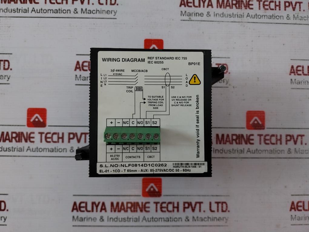 Prok Dv’s El01 Earth Leakage Relay 415vac Aux 85-275vac/dc 50-60hz