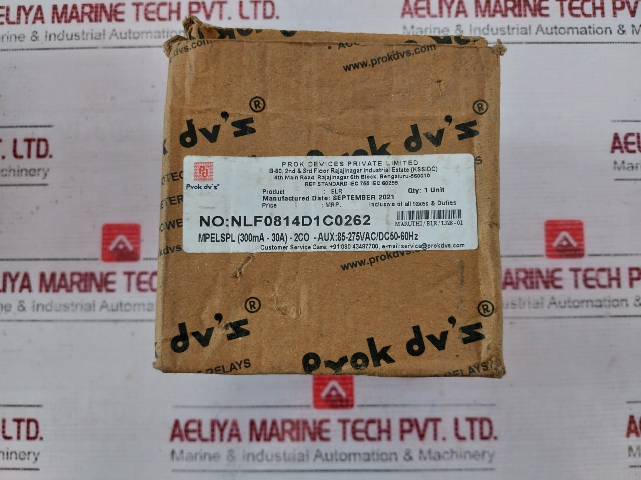 Prok Dv’s El01 Earth Leakage Relay 415vac Aux 85-275vac/dc 50-60hz