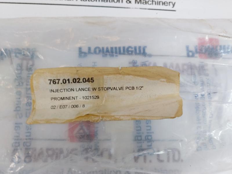 Prominent 1021529 Injection Lance W/ Stopvalve 1/2"