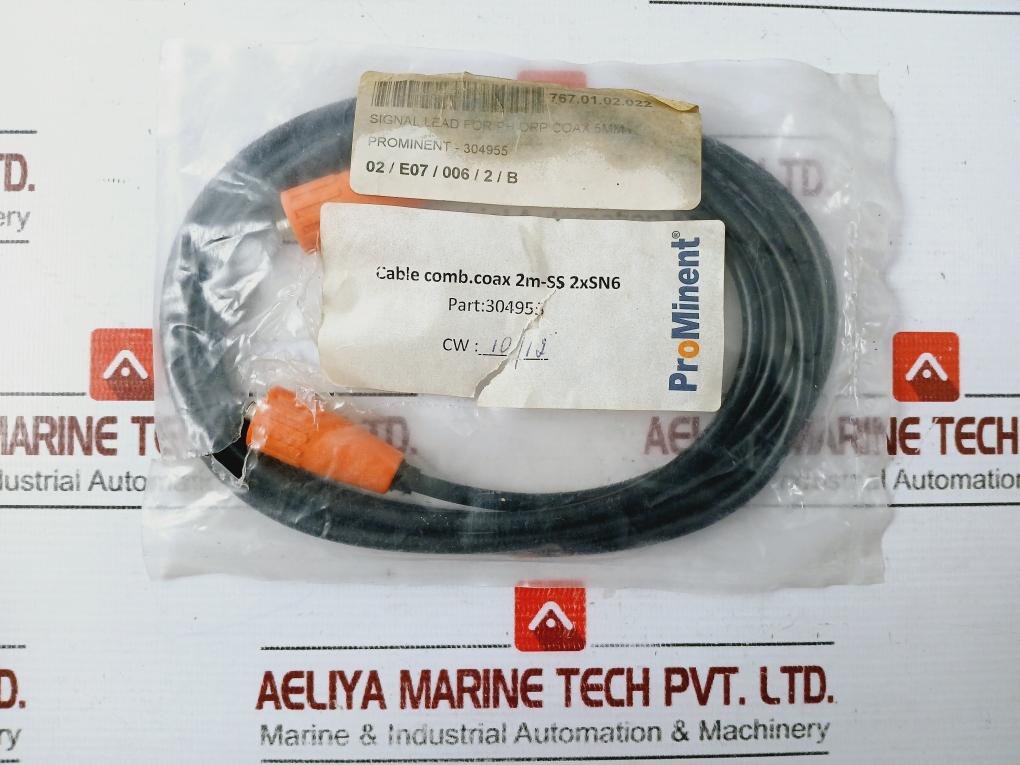 PROMINENT 304955 Signal Lead for pH/ORP Coax 5mm CABLE COMB.COAX 2M-SS 2XSN6