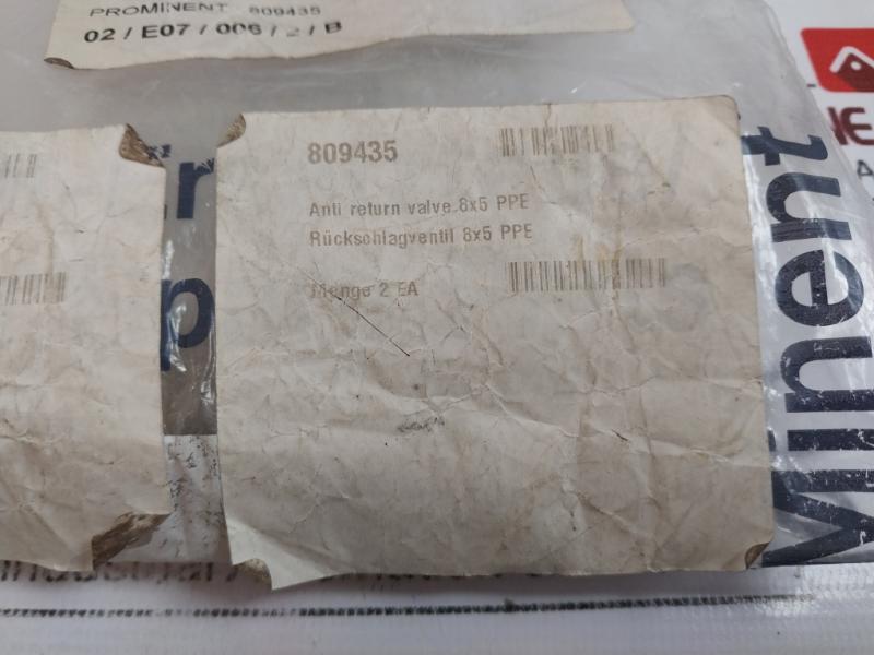 Prominent 809435 Non-return Valve 8x5 Ppe With Connector 8mm