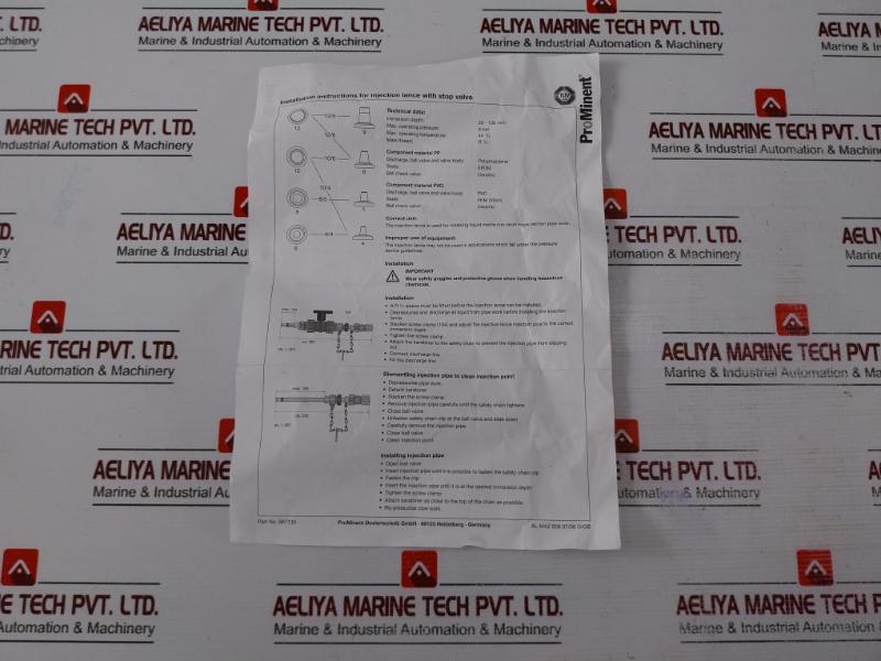 Prominent 924697.6 S4 Injection Lance with Solenoid Meter Pump