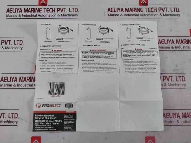 Proselect Psw12307 Watt Screw-in Heating Element 240V