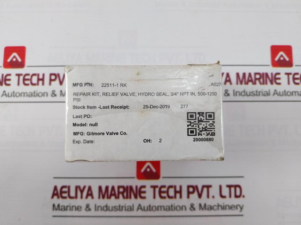 Proserv 18100-003B Relief Valve Repair Kit 22511-1 Rk Rev: T 500-1250 Psi