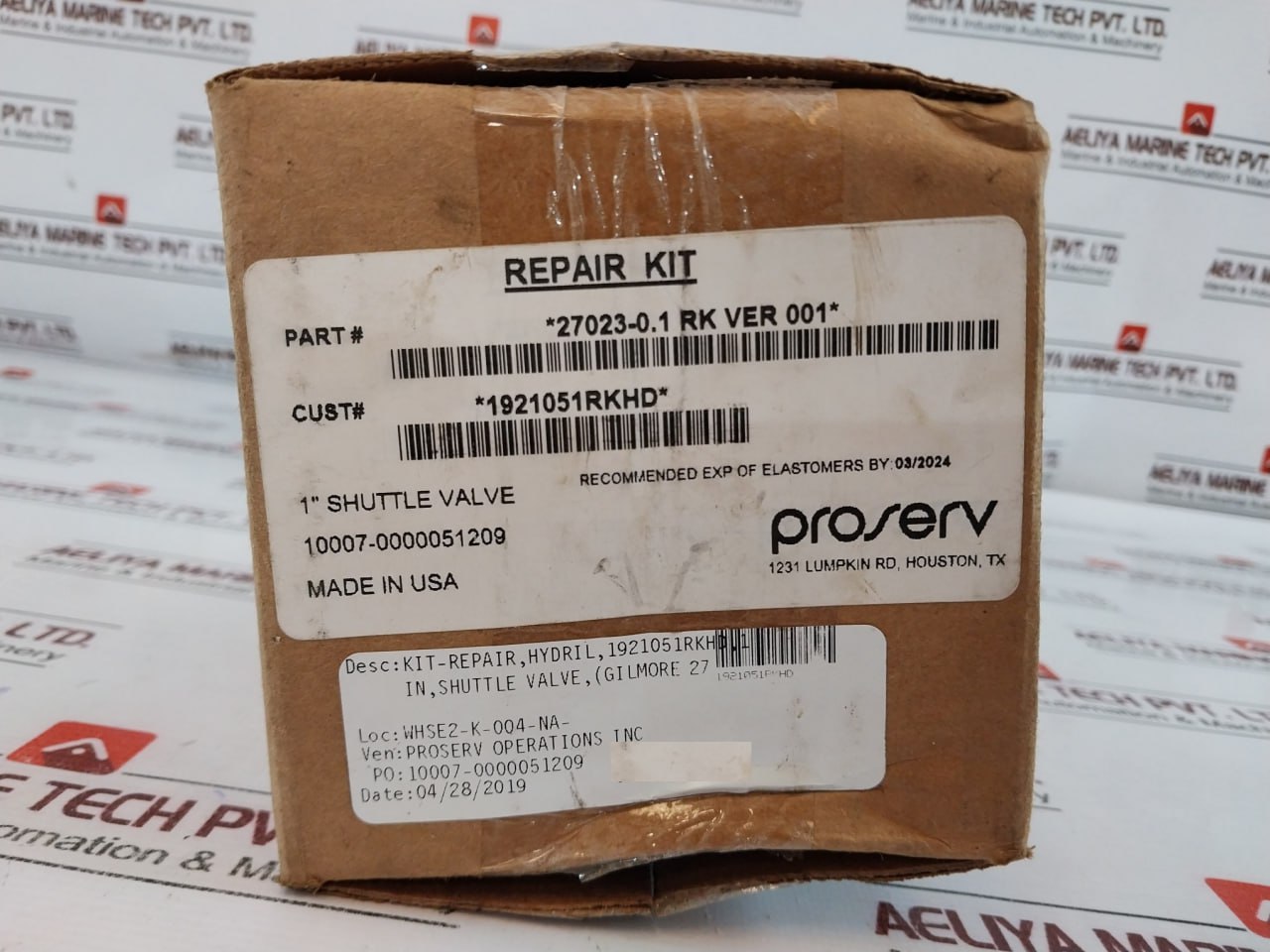 Proserv 18100-026C Hydril Repair Kit For 1 Inch Shuttle Valve 27027-0.1 Rk