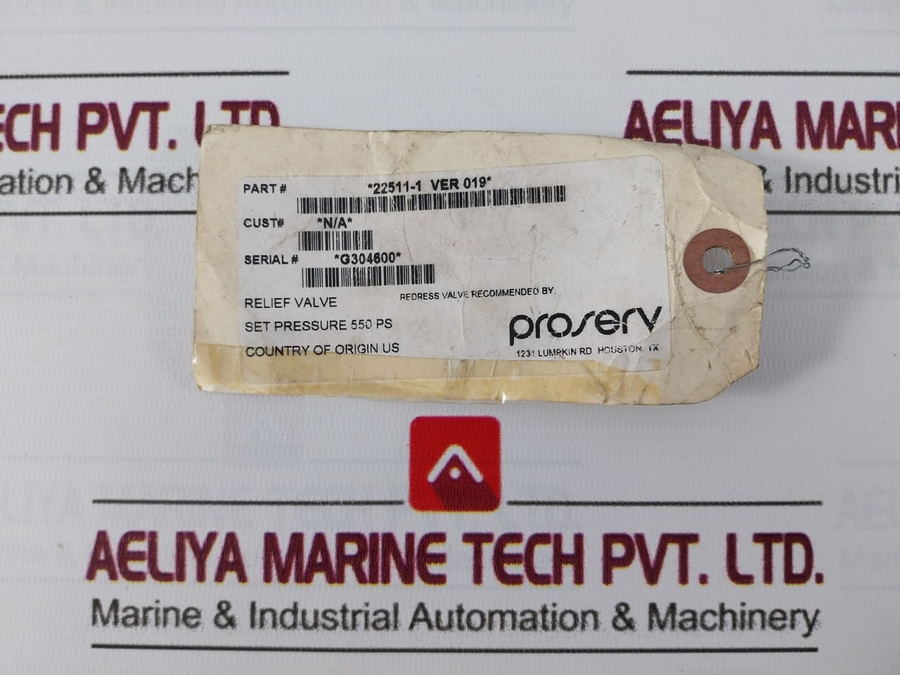 Proserv 22511-1 Relief Valve Ver 019 1250 Psi
