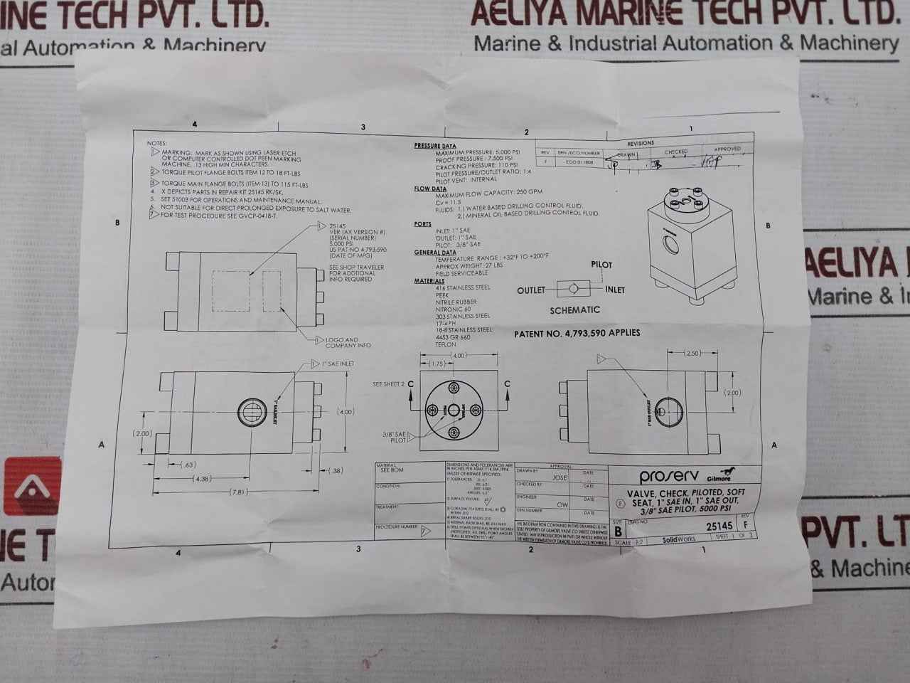 Proserv 25145 Sk Piloted Check Valve Soft Seat Kit 1
