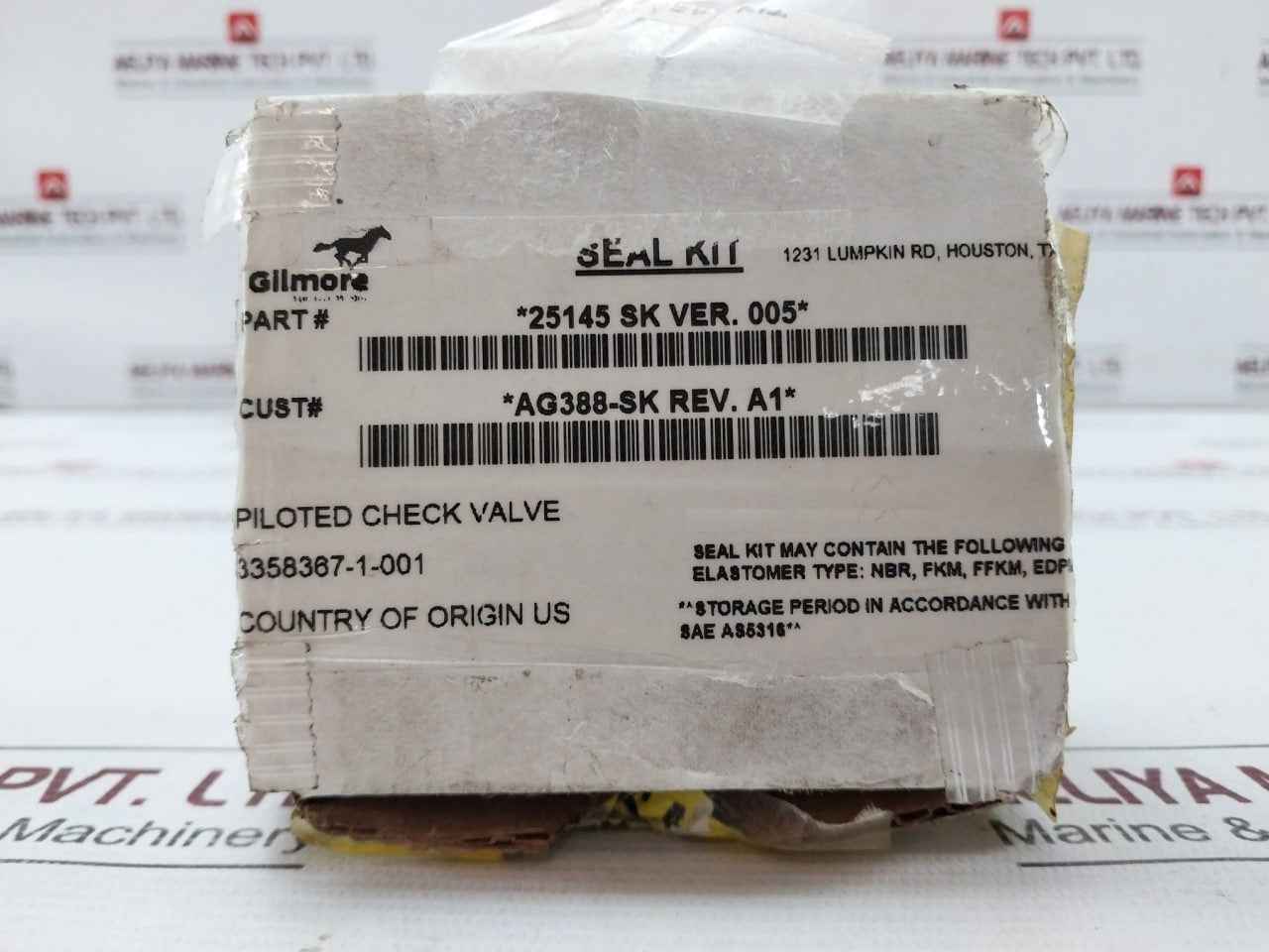 Proserv 25145 Sk Piloted Check Valve Soft Seat Kit 1" 5000 Psi Rev F Ag388-sk