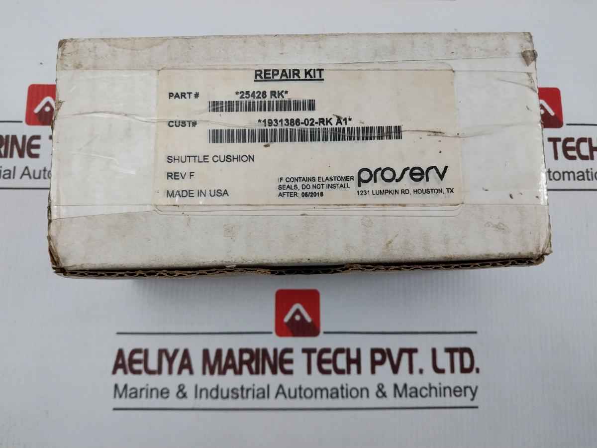 Proserv 25426 Rk Bop Repair Kit For Valve Shuttle Cushion Rev.F 2-inlet Sae