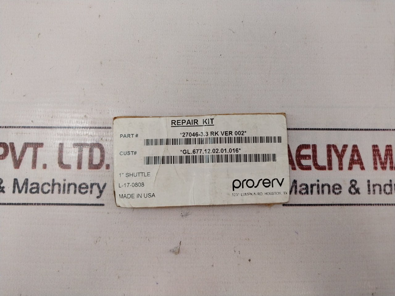Proserv 18100-026C Repair Kit 1" Sae Shuttle Valve O-ring
