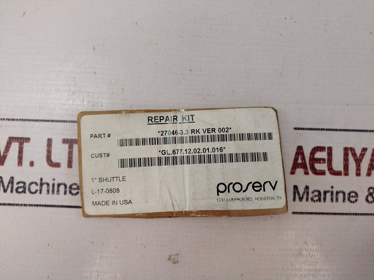 Proserv 18100-026C Shuttle Valve Repair Kit 27046-3.3 Rk