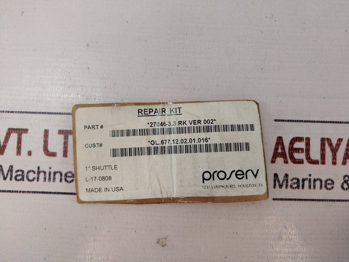 Proserv 18100-026C Shuttle Valve Repair Kit 27046-3.3 Rk