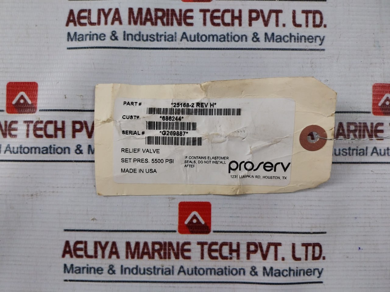 Proserv 25168-2 Relief Valve 25168-2-5500