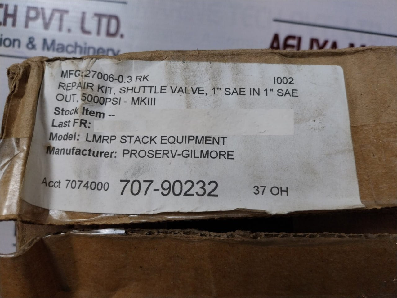 Proserv 27006-0.3 Rk Shuttle Valve Repair Kit 1” Sae In 1” Sae Out, 5000 Psi-mki