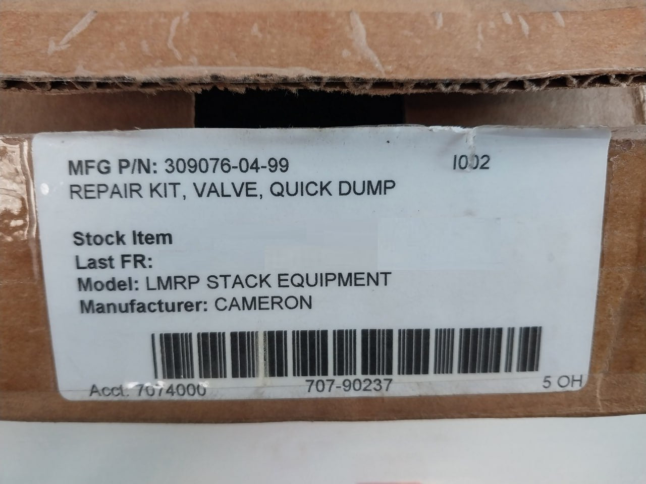 Proserv 309076-04-99 Lmrp Stack Equipment Quick Dump Valve Adapter Repair Kit