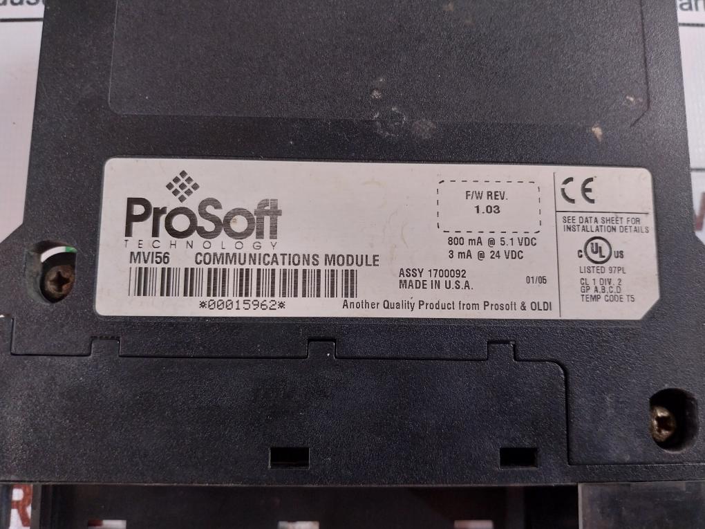 Prosoft Technology Mvi56 Communications Module 1700092