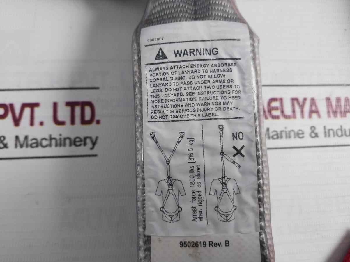 Protecta 1340180 Shock Absorbing Lanyard 5M Fall Protection Safety Harness 3.6M