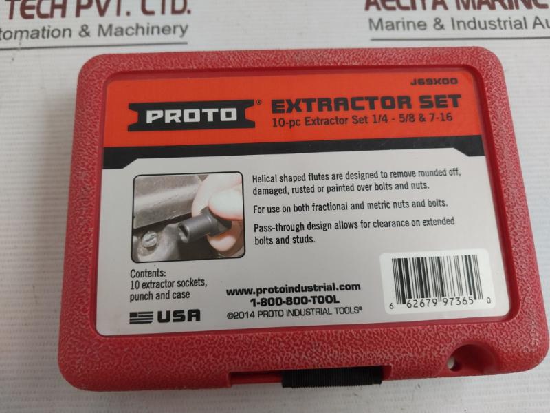 Proto J69X00 Bolt Extractor Socket Set 10-pc 7Mm, 1/4,9/32