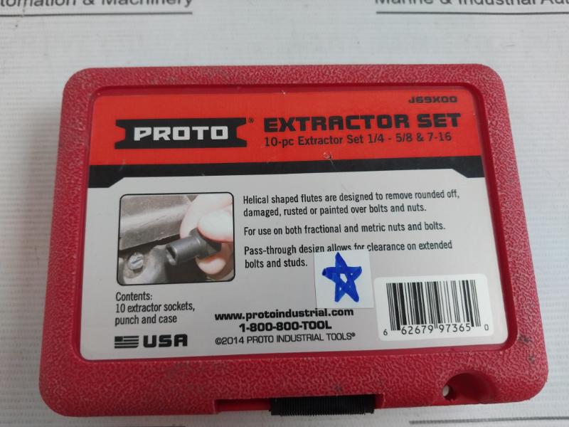 Proto J69X00 Bolt Extractor Socket Set 1/4-5/8 & 7-16